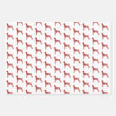 Doberman Pinscher Dog Silhouette Red Merry Woofmas Inpakpapier Vel (Voorkant 3)