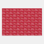Doberman Pinscher Dog Silhouette Red Merry Woofmas Inpakpapier Vel (Voorkant)