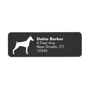 Doberman Pinscher Dog Silhouette Return Address Etiket