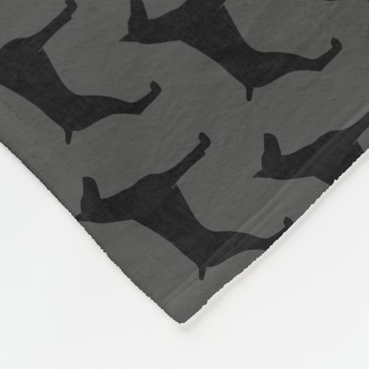 Doberman Pinscher Dog Silhouettes Pattern Dobe Fleece Deken (Hoek)