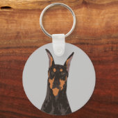 Doberman Pinscher Dog Sleutelhanger voor Hondenlie (Voorkant)