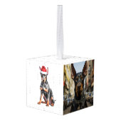 Doberman Pinscher Dog Two Photo Christmas Holiday Decoratie (Achter hoekig)