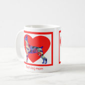 Doberman Pinscher Dog Valentijnsdag Red Heart Koffiemok (Voorkant links)