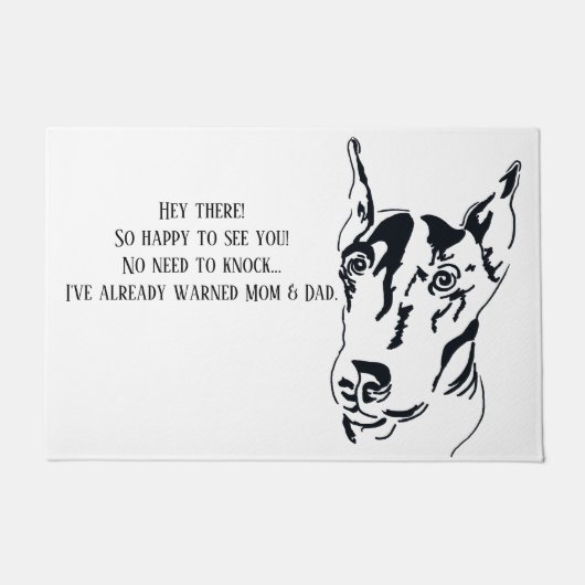 Doberman Pinscher Door Mat (Voorkant)