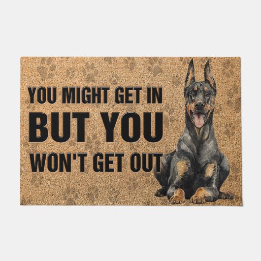 Doberman Pinscher Doormat, Cool Dog Deurmat (Voorkant)