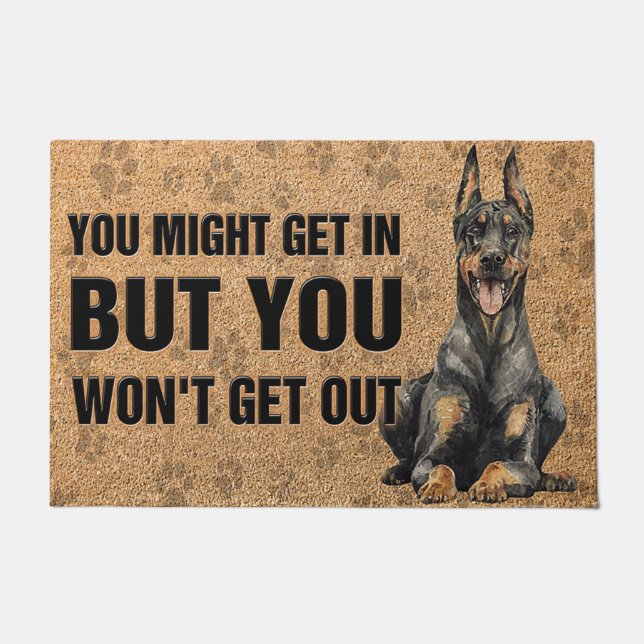 Doberman Pinscher Doormat, Cool Dog Deurmat (Voorkant)