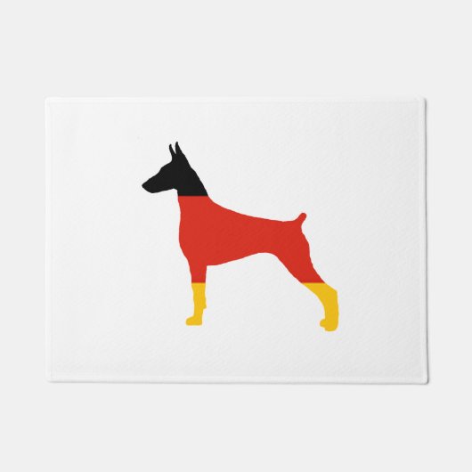 doberman pinscher duitsland-vlag silhouette deurmat (Voorkant)