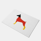 doberman pinscher duitsland-vlag silhouette deurmat (Schuin)