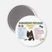Doberman Pinscher Eigendomsrecht 4 Magneet (Voorkant / Achterkant)