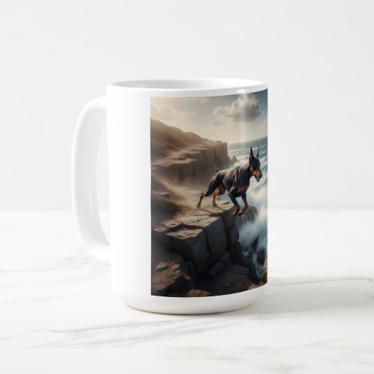 Doberman Pinscher Elegant Coffee Mok (Voorkant links)