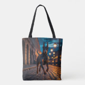 Doberman Pinscher Elegante Canvas tas (Achterkant)