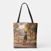 Doberman Pinscher Elegante Canvas tas (Achterkant)