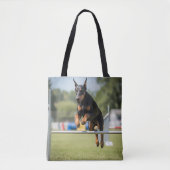 Doberman Pinscher Elegante Canvas tas (Voorkant)