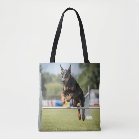 Doberman Pinscher Elegante Canvas tas (Voorkant)