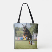 Doberman Pinscher Elegante Canvas tas (Achterkant)