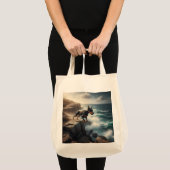 Doberman Pinscher Elegante Kruidenier Canvas tas (Voorkant (product))