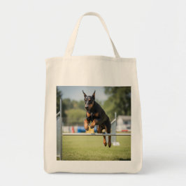 Doberman Pinscher Elegante Kruidenier Canvas tas