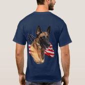 Doberman Pinscher en Belgische Malinois met vlagge T-shirt (Achterkant)
