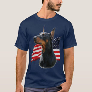 Doberman Pinscher en Belgische Malinois met vlagge T-shirt