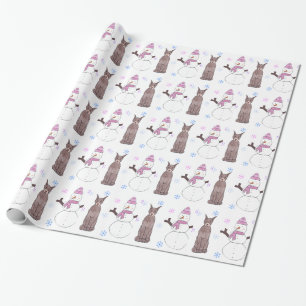 Doberman Pinscher en Snowman Cadeaupapier