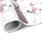 Doberman Pinscher en Snowman Cadeaupapier (Rol Hoek)