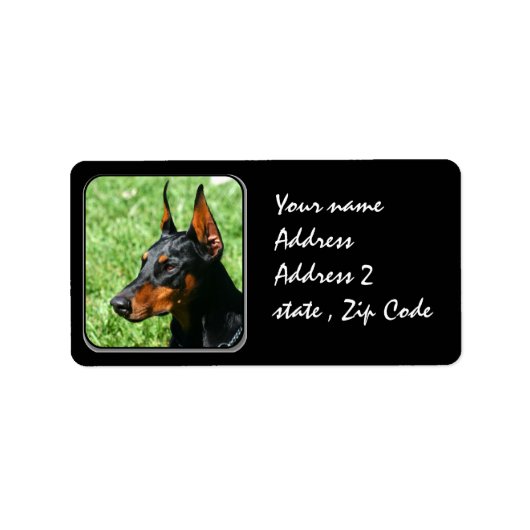 Doberman Pinscher Etiket (Voorkant)