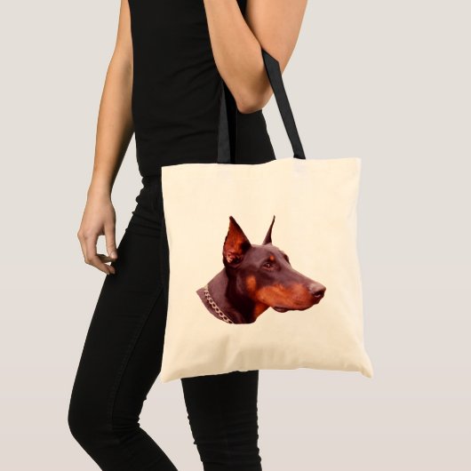 Doberman Pinscher Face Dog Foto Canvas tas (Voorkant (product))