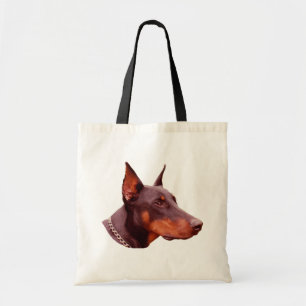 Doberman Pinscher Face Dog Foto Canvas tas