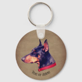 Doberman Pinscher Face Dog Persoonlijk Sleutelhanger (Achterkant)