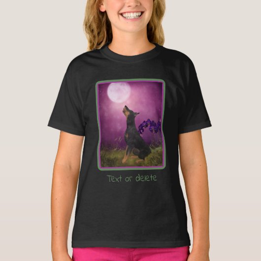 Doberman Pinscher Fantasy Orchids Dog Art T-shirt (Voorkant)
