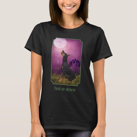 Doberman Pinscher Fantasy Orchids Dog Art  T-shirt (Voorkant)