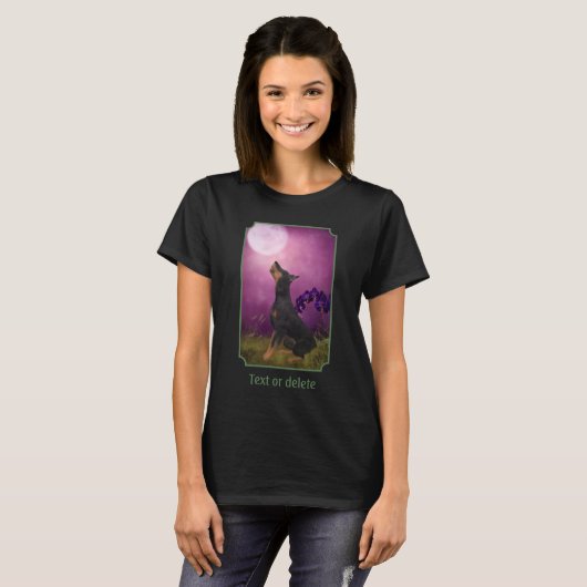 Doberman Pinscher Fantasy Orchids Dog Art  T-shirt (Voorkant volledig)