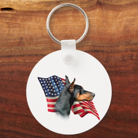 Doberman Pinscher Flag Sleutelhanger (Achterkant)