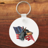 Doberman Pinscher Flag Sleutelhanger (Voorkant)