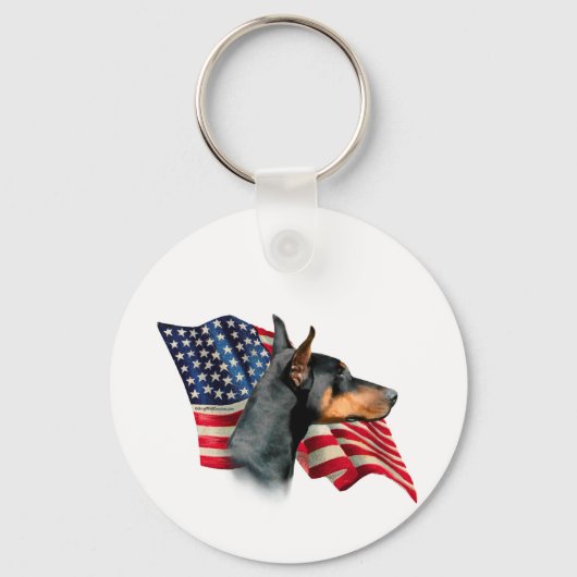 Doberman Pinscher Flag Sleutelhanger (Achterkant)