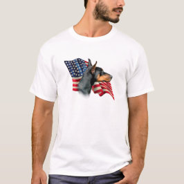 Doberman Pinscher Flag T-shirt
