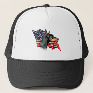 Doberman Pinscher Flag Trucker Pet