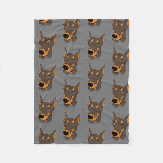 Doberman Pinscher Fleece Deken (Voorkant)
