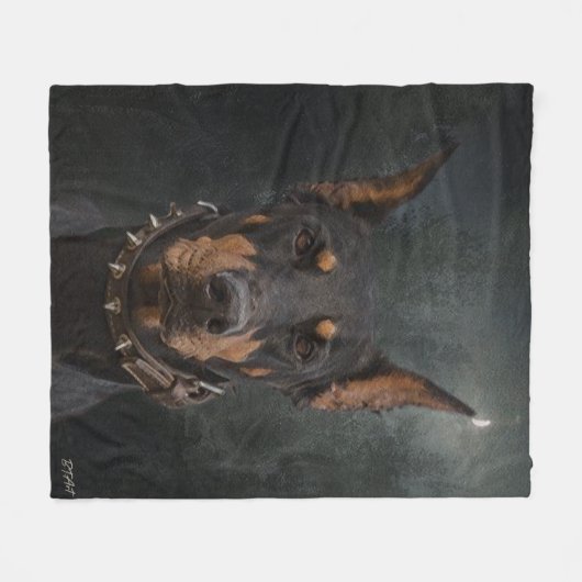 Doberman Pinscher Fleece Deken (Voorkant (Horizontaal))