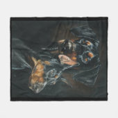 Doberman Pinscher Fleece Deken (Voorkant (Horizontaal))