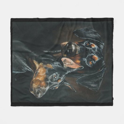 Doberman Pinscher Fleece Deken (Voorkant (Horizontaal))