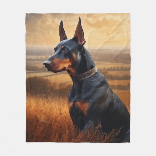 Doberman Pinscher Fleece Deken (Voorkant)