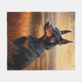 Doberman Pinscher Fleece Deken (Voorkant (Horizontaal))