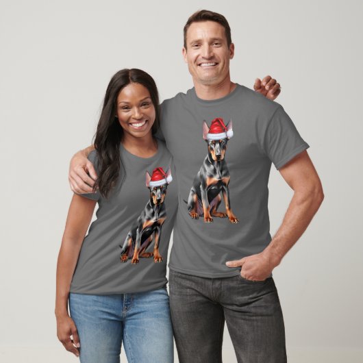 Doberman Pinscher Funny Christmas Dog Holiday T-shirt (Unisex)