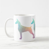 Doberman Pinscher Geometric Black Silhouette Koffiemok (Links)