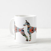 Doberman Pinscher Geometric Black Silhouette Koffiemok (Voorkant links)