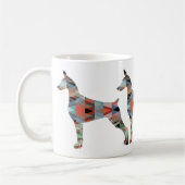 Doberman Pinscher Geometric Black Silhouette Koffiemok (Links)