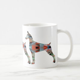 Doberman Pinscher Geometric Black Silhouette Koffiemok
