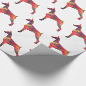 Doberman Pinscher Geometric Patten Silhouette Cadeaupapier (Hoek)