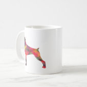 Doberman Pinscher Geometric Patten Silhouette Koffiemok (Voorkant links)